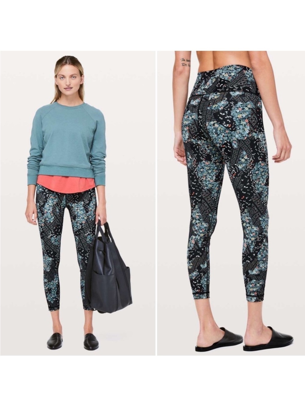 lululemon Wunder Under Floral Butterfly Leggings Size 4 High Rise NWOT